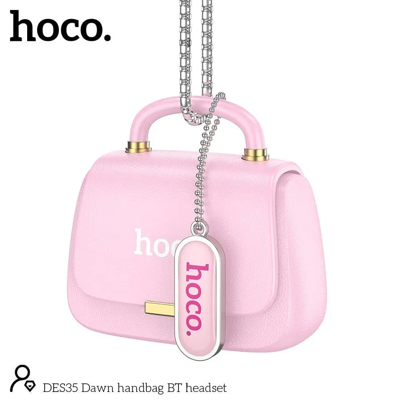 Hoco DES35 Dawn Handbag Metal Landyard BT Headset White