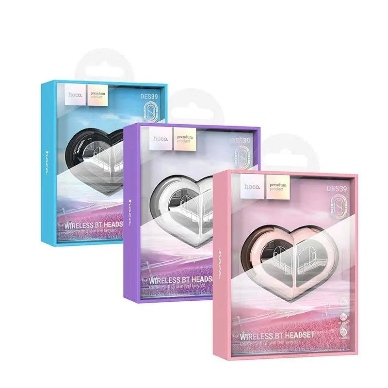 Hoco DES39 Cool Fun Rotating Heart BT Earbuds Pink
