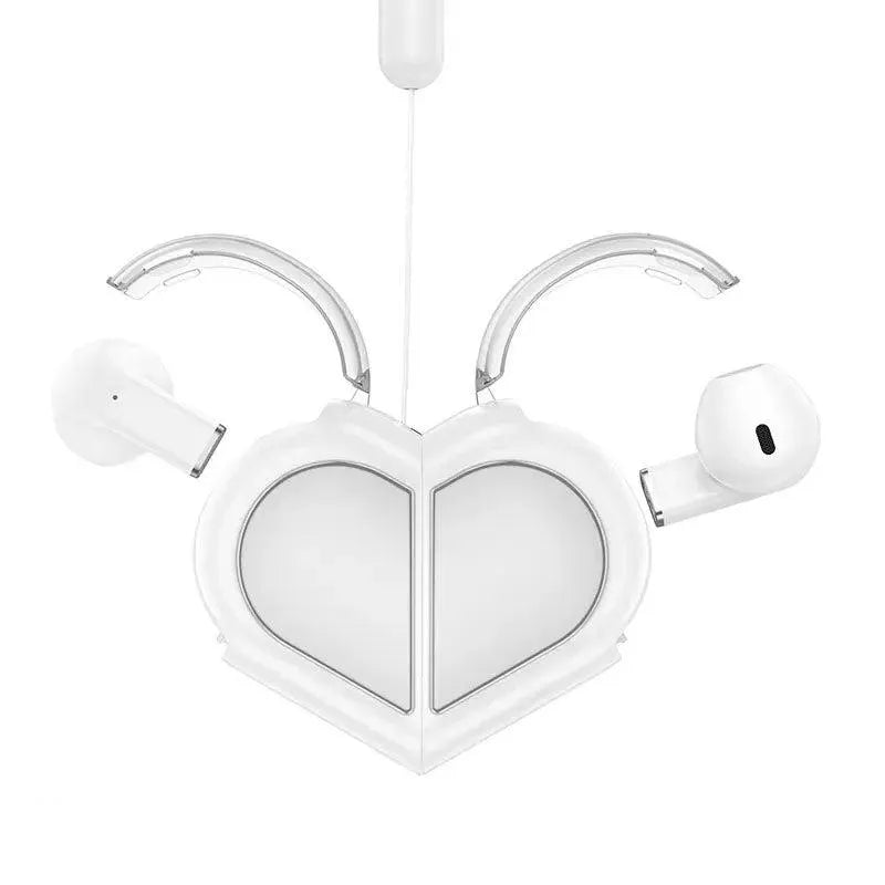 Hoco DES39 Cool Fun Rotating Heart BT Earbuds White