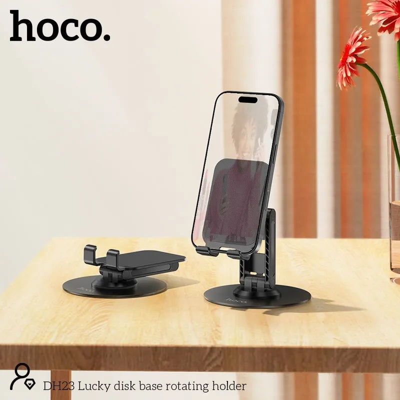 Hoco DH23 Lucky Disk Strong Base Rotating Holder Black
