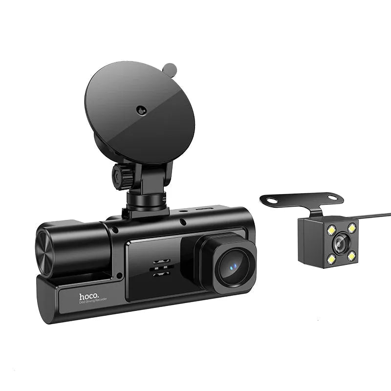 Hoco DI60 World Three-Screen Simultaneous Display Dash Cam WiFi Version Black