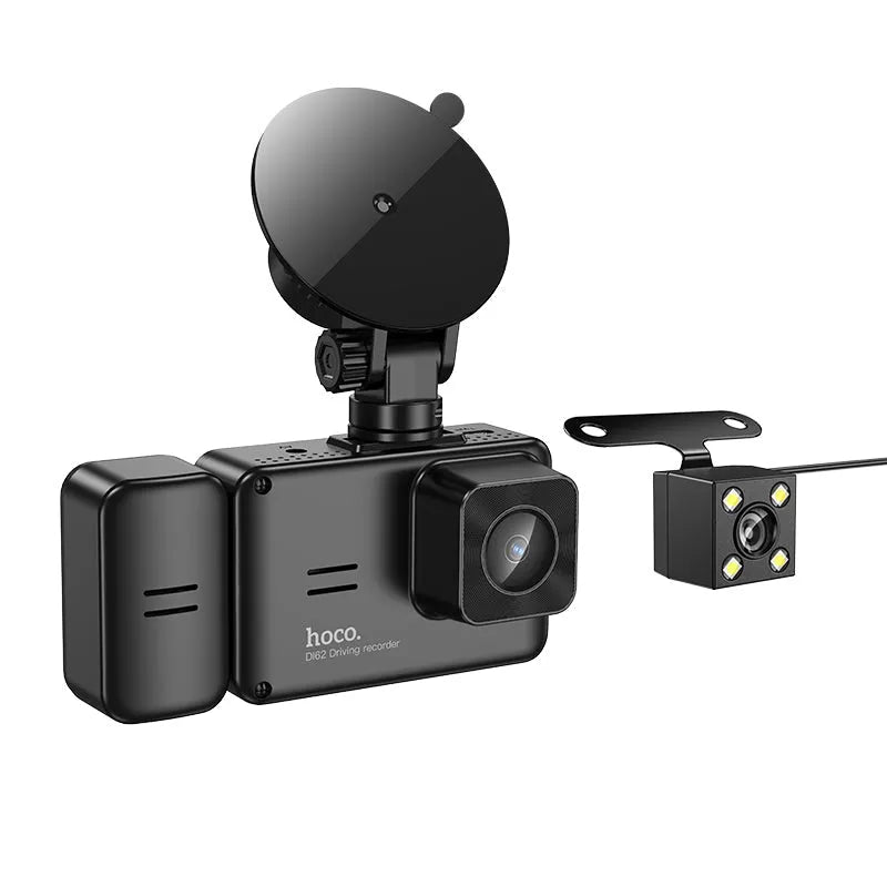 Hoco DI62 Warrior Three-Screen Simultaneous Display Dash Cam WiFi Version Black