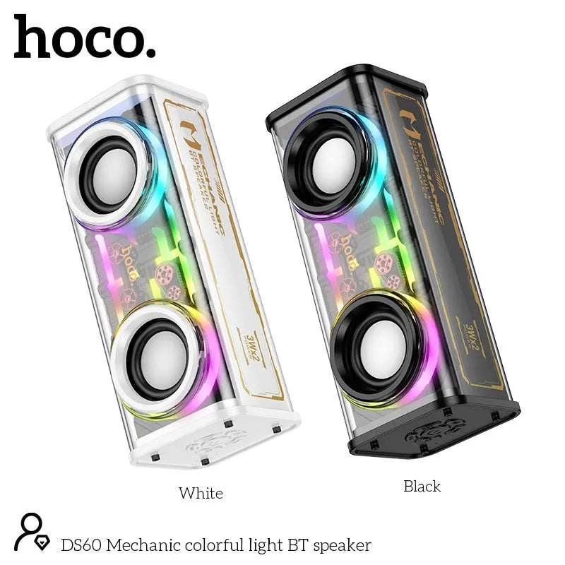 Hoco DS60 Mechanic Transparent Colorful BT Speaker White