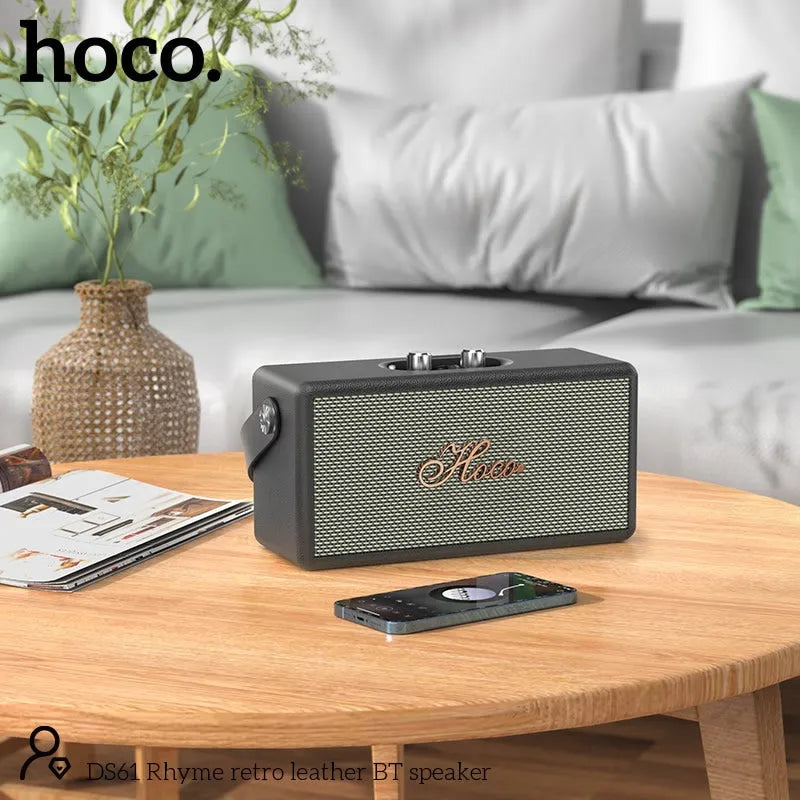 Hoco DS61 Rhyme Marshell Design Retro Leather BT Speaker/Radio Black