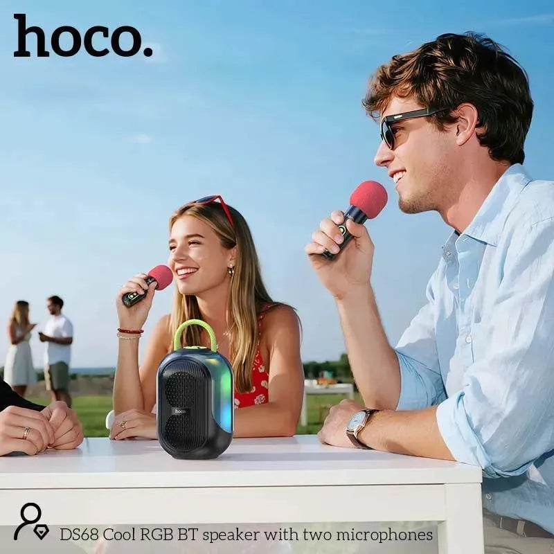 Hoco DS68 Cool RGB BT Speaker With Twin Microphones Black