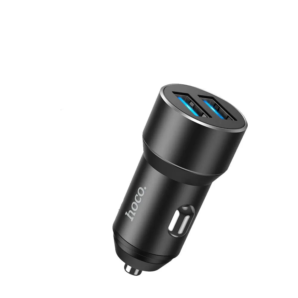Hoco DZ17 Powerful Dual USB LED Port Car Charger Black