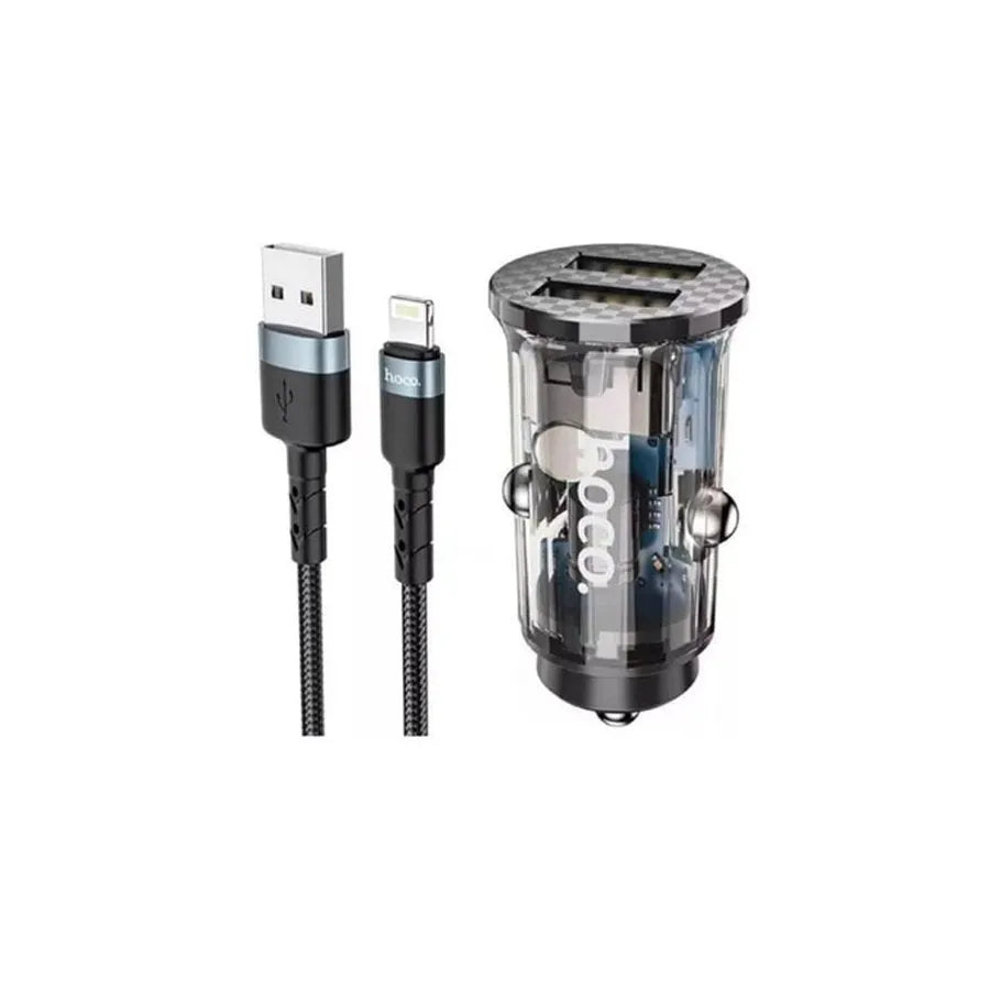 Hoco DZ3 Dual Port Car Charger Set iPhone