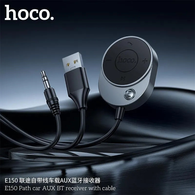 Hoco E150 Path Car AUX BT Receiver With Cable Gray