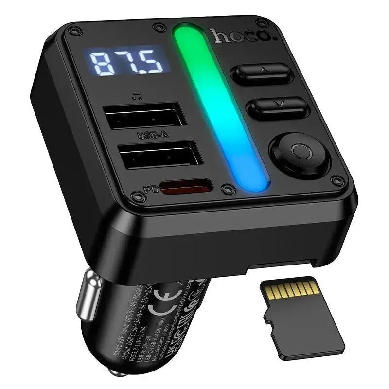 Hoco E89 Libre 45W 1A1C Car BT FM Transmitter Black