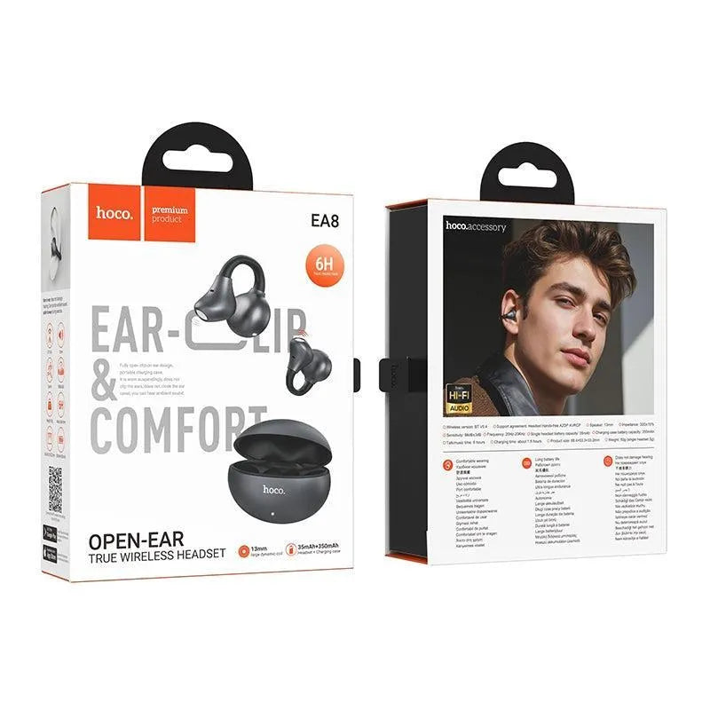 Hoco EA8 Warm Sound Open Ear True wireless BT Headset App Gray
