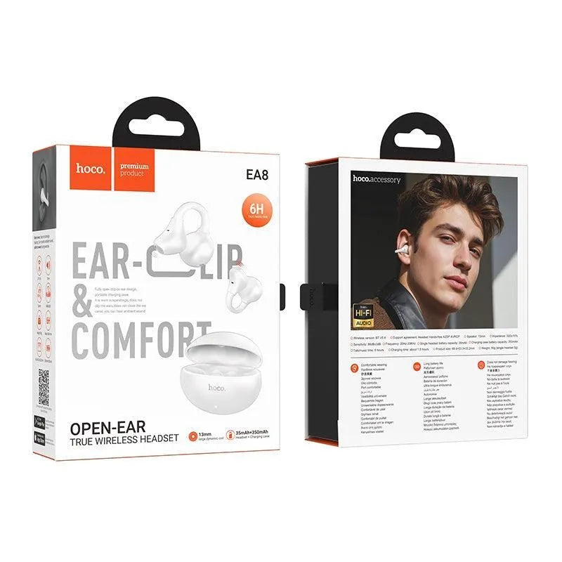 Hoco EA8 Warm Sound Open Ear True wireless BT Headset App White