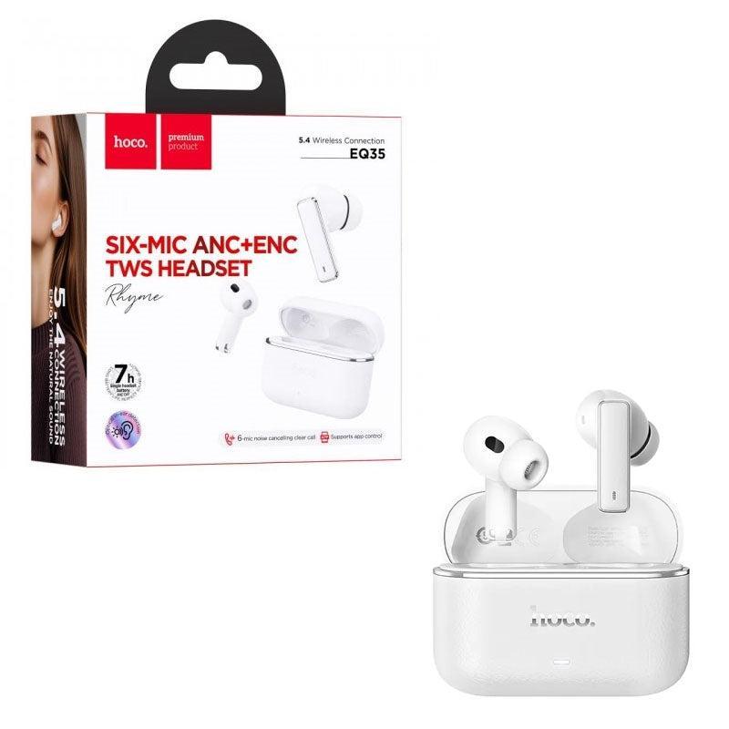 Hoco EQ35 Rhyme True Wireless ANC+ENC Six Microphones Noise Reduction BT Headset App White