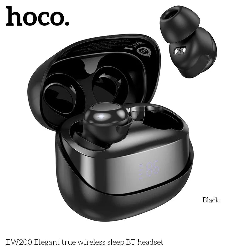 Hoco EW200 Elegant True Wireless Sleep BT Headset Black