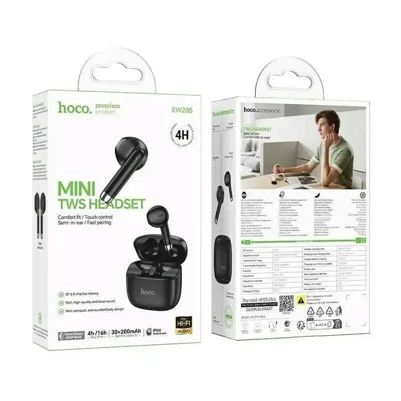 Hoco EW205 Peaceful Mini True Wireless BT Headset Black
