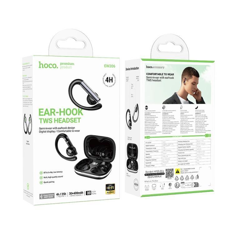 Hoco EW206 Mist Ear-Hook TWS BT Headset Black