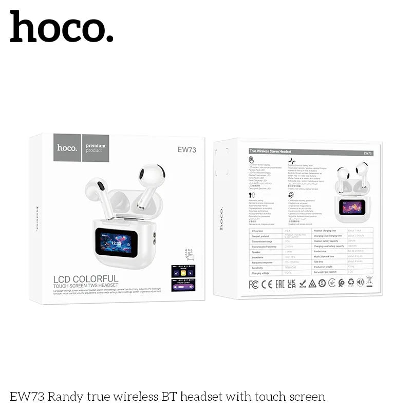 Hoco EW73 Touch Screen True wireless BT Headset White