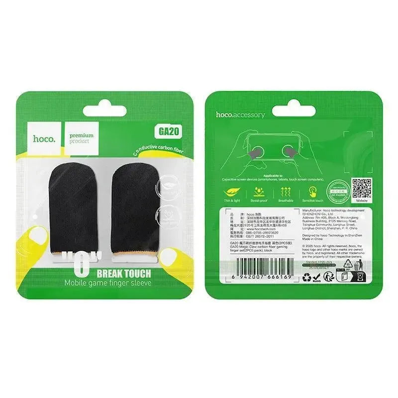 Hoco GA20 Magic Claw Carbon Fiber Gaming Finger Set 2 PCS Black