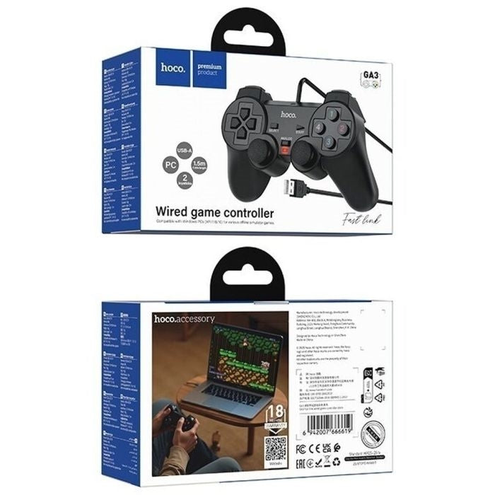 Hoco GA3 Fast Link PC Wired Game Controller Black