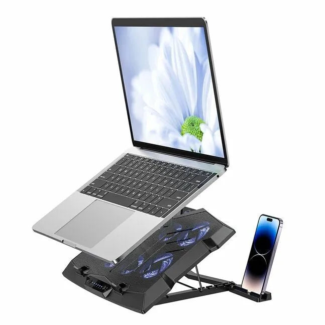 Hoco GM27 Adjustable 8 Fans Laptop Cooler Fan With Phone Stand