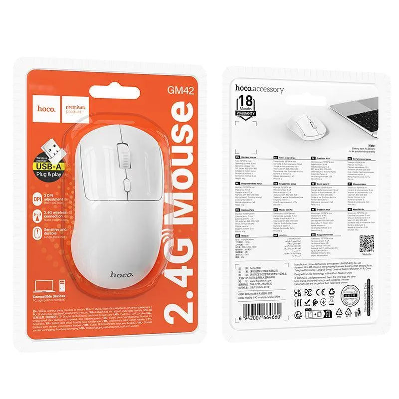 Hoco GM42 Platino 2.4G Business Wireless Mouse White