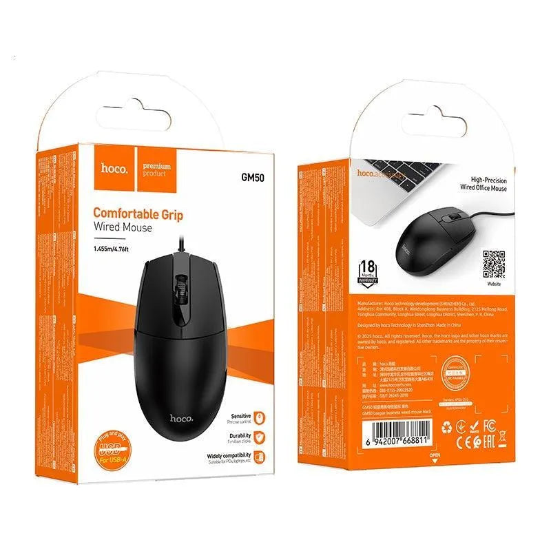 Hoco GM50 League Business Wired Mouse Black