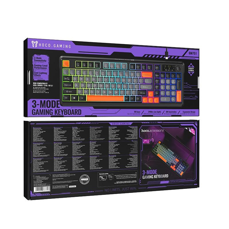 Hoco GM751 Elegante 3-Mode Gaming Keyboard Jazz Black