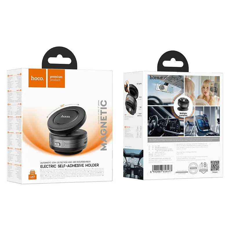 Hoco H87 Trending Dragon Electric Suction Cup Magnetic Holder Metal Gray