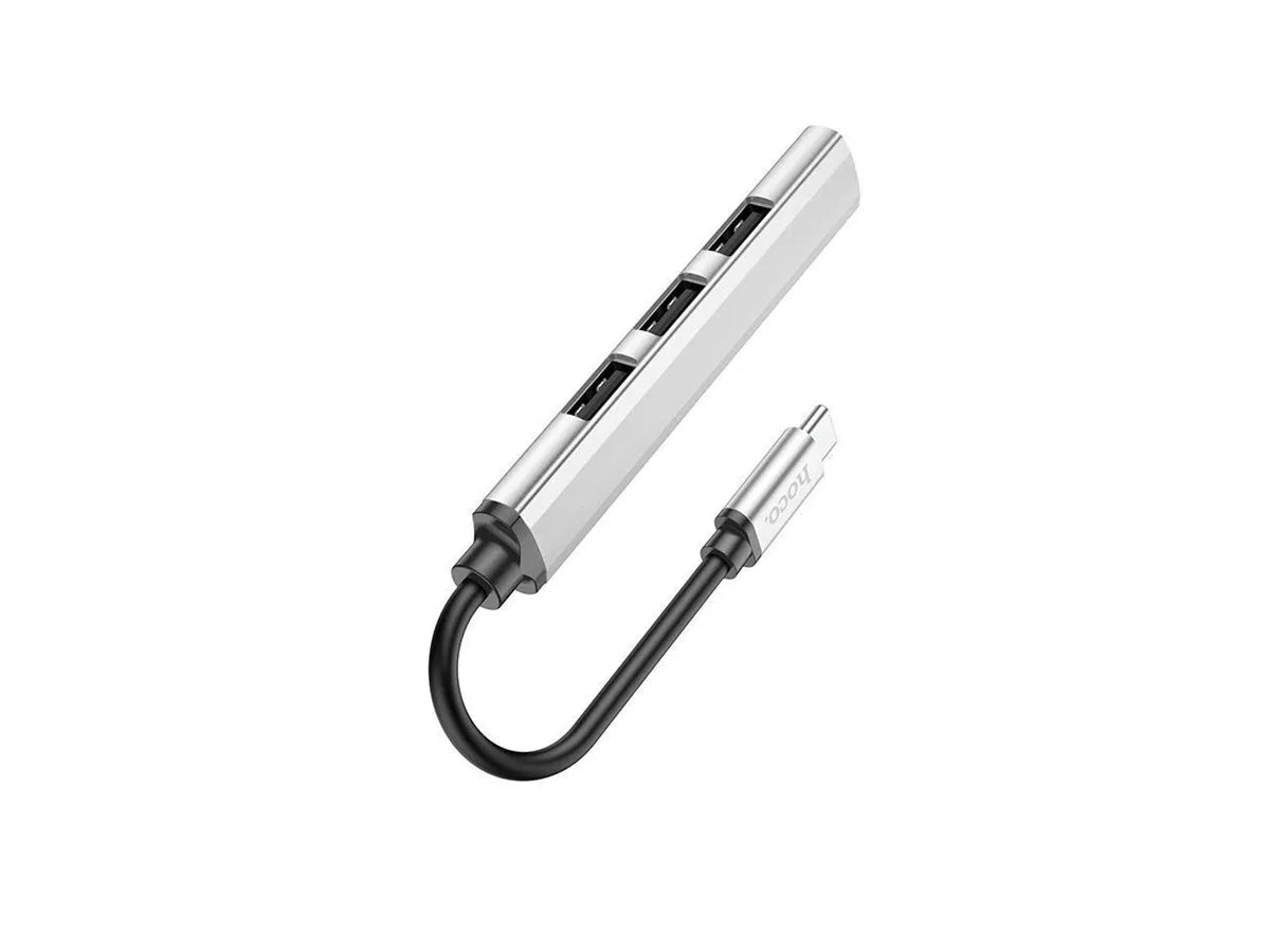 Hoco HB26 Aluminum Alloy 4 in 1 Type-C to USB3.0+ USB2.0*3 Adaptor Tarnish