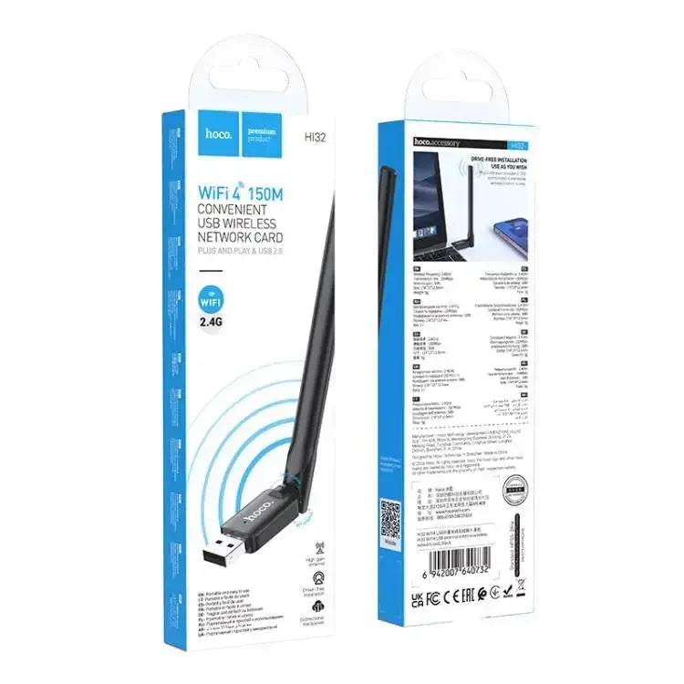 Hoco HI32 WiFi4 USB External Antenna Wireless Dongle | First Help Tech