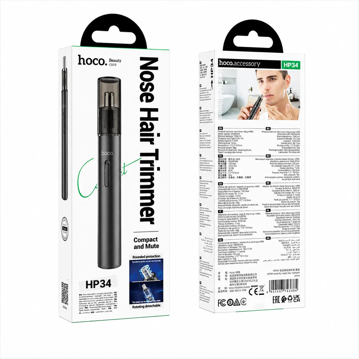 Hoco HP34 Electric Portable Nose Hair Trimmer Black