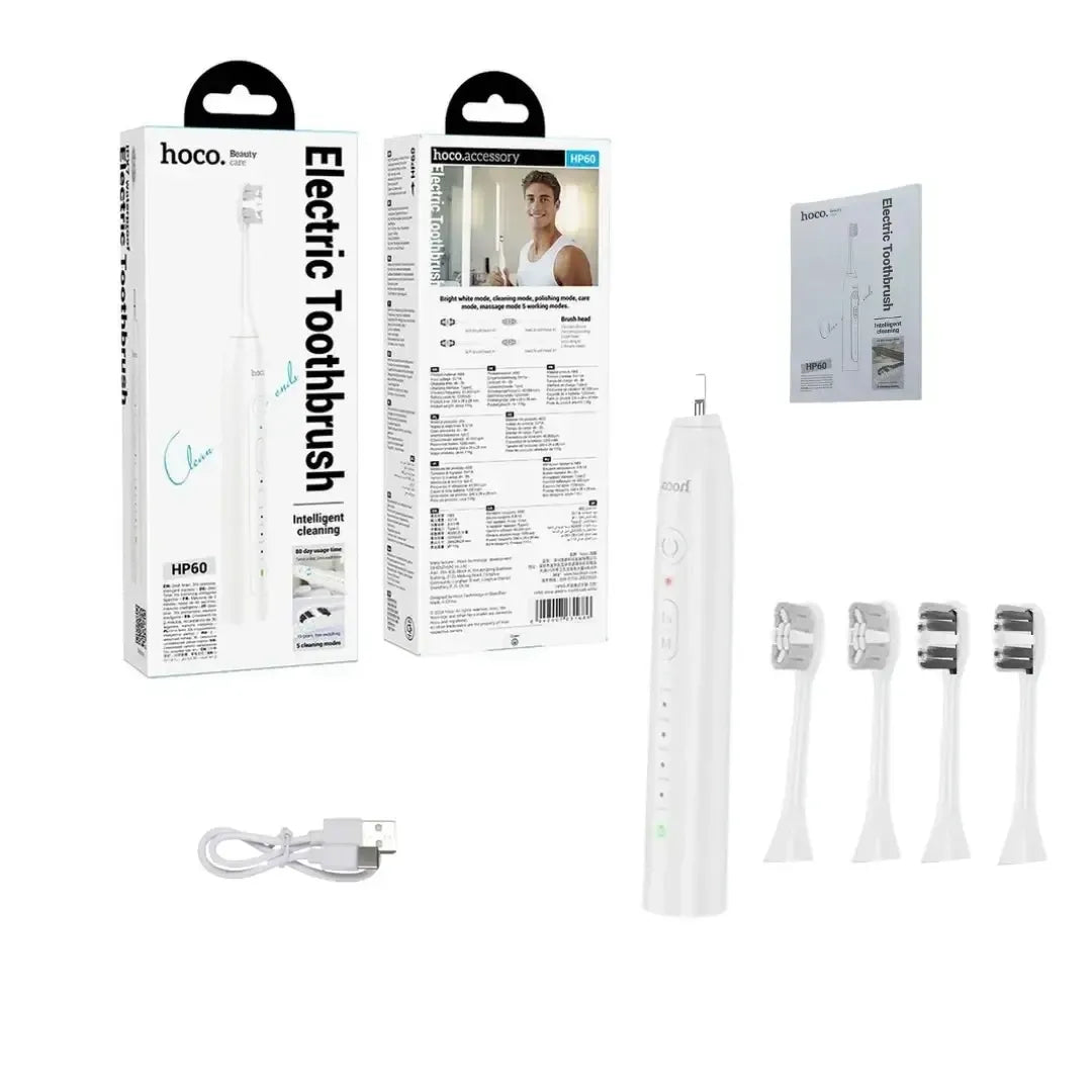 Hoco HP60 Intelligent 80 Days Usage 4 Head Electric Tooth Brush White