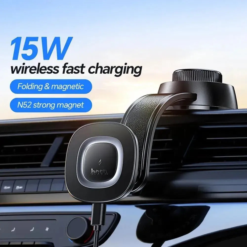 Hoco HW31 Crown Magsafe Wireless Charging Car Holder Dash & Glass