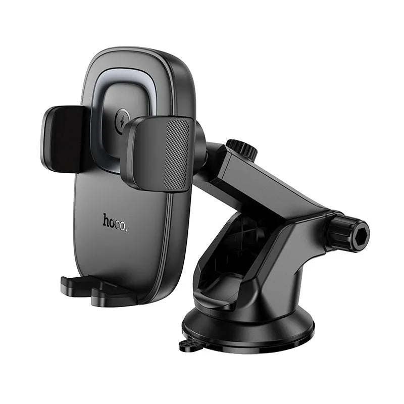 Hoco HW32 Crown Push-Type Dash & Glass Wireless Charging Car Holder Grey