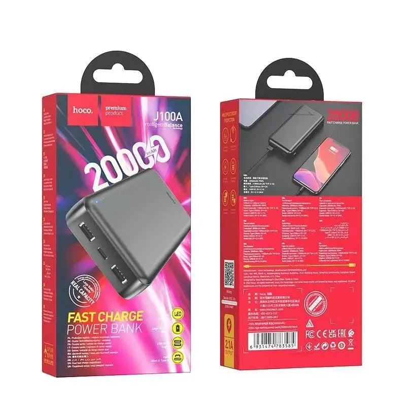 Hoco J100A High-Ranking Power Bank 20000mAh Black CCC Flight Approved