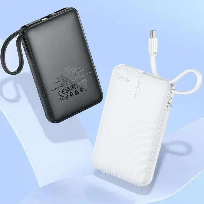 Hoco J134 Strong Power Bank With USB-C Cable 5000mAh White