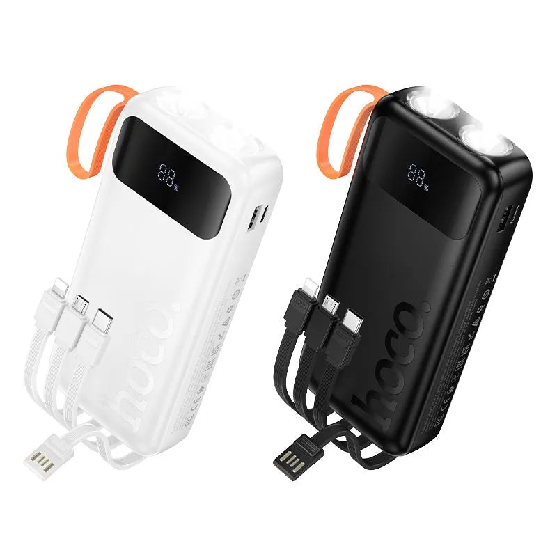 Hoco J151A Spirit Dual Lighting 4 Cable Power Bank 20000mAh White