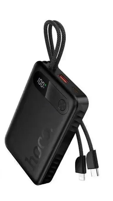 Hoco J171 Edge 22.5W PD 20W Power Bank With Type-C & Lightning Cables 10000mAh White