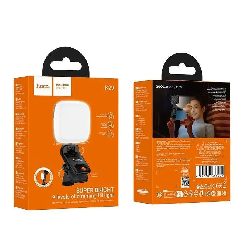 Hoco K29 Wonder 9 Level Rotatable Fill Light Black