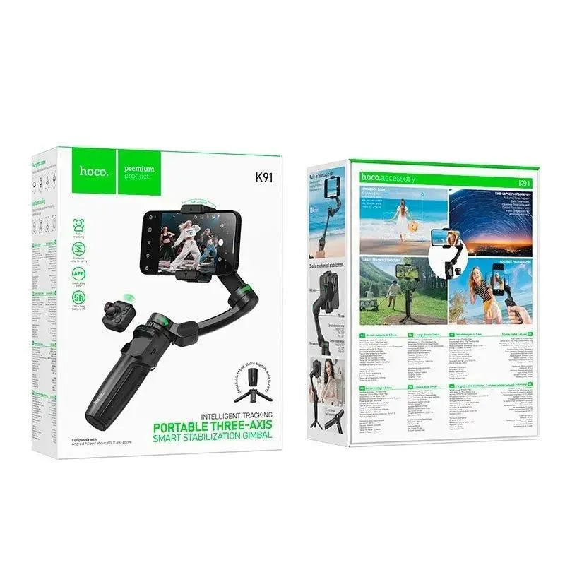 Hoco K91 Three-Axis Selfie Extendable Intelligent Gimbal Black