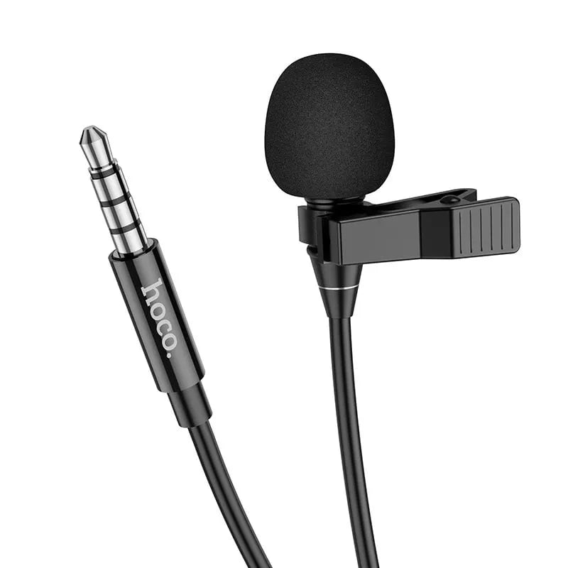 Hoco L14 Lavalier 3.5mm Universal Audio Plug Microphone 2m Black