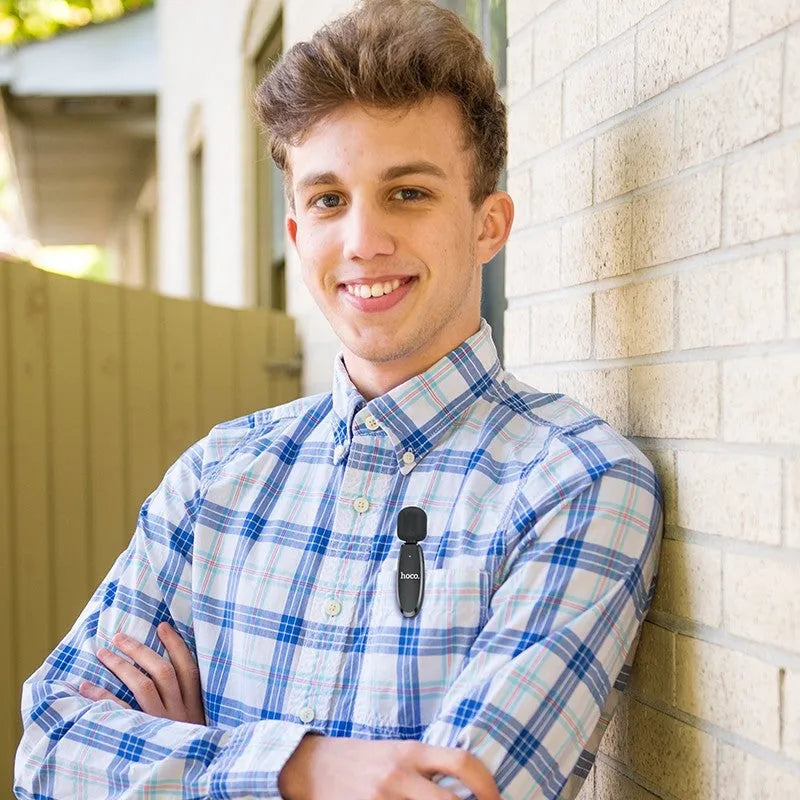 Hoco L15 Lightning Crystal Lavalier Wireless Digital Microphone Black