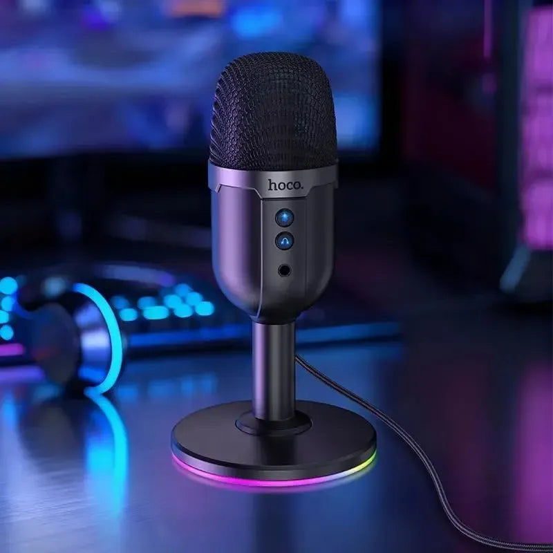 Hoco L25 Bright 360 Omnidirectional USB RGB Desktop Microphone