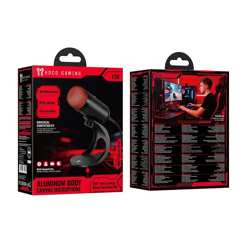 Hoco L50 Profit ANC PC 360 Voice Pick Gaming Microphone Black