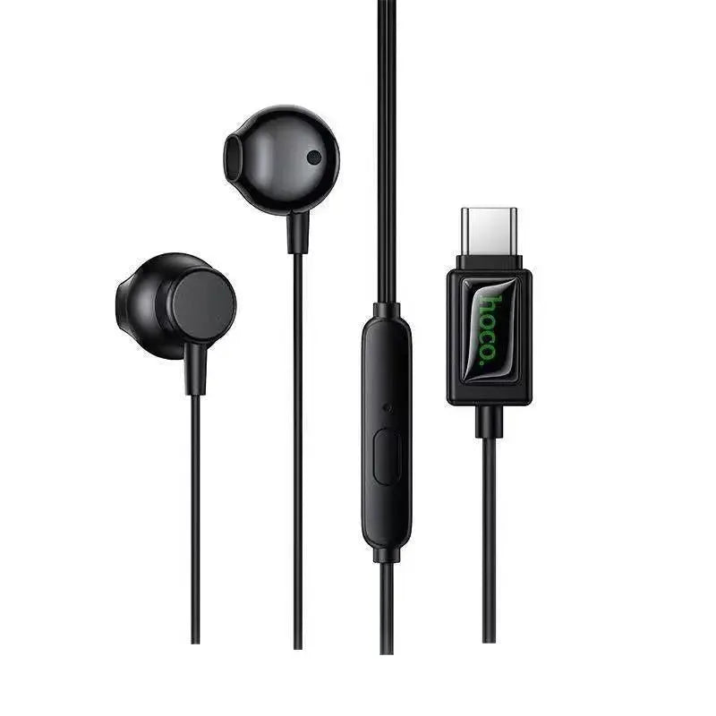 Hoco M118 Type-C Column Universal Digital Earphones With Mic Black