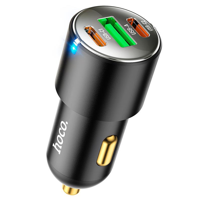 Hoco NZ6 PD45W 3 Port 2C1A Car Charger Black