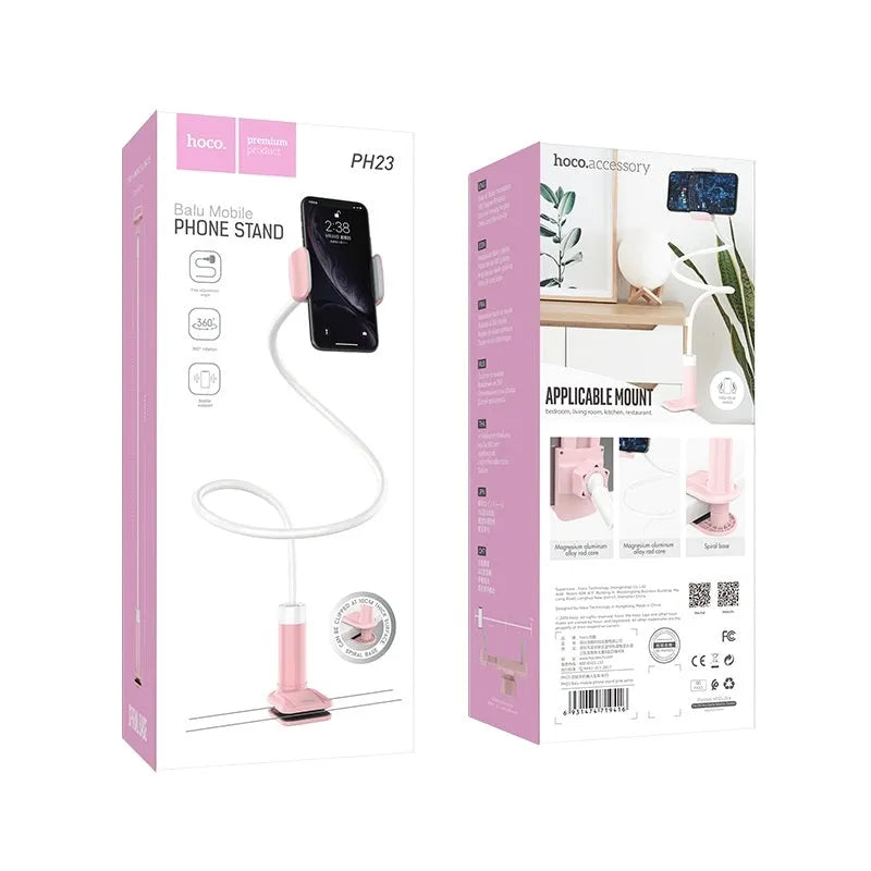 Hoco PH23 Balu Lazy Phone Holder Pink White