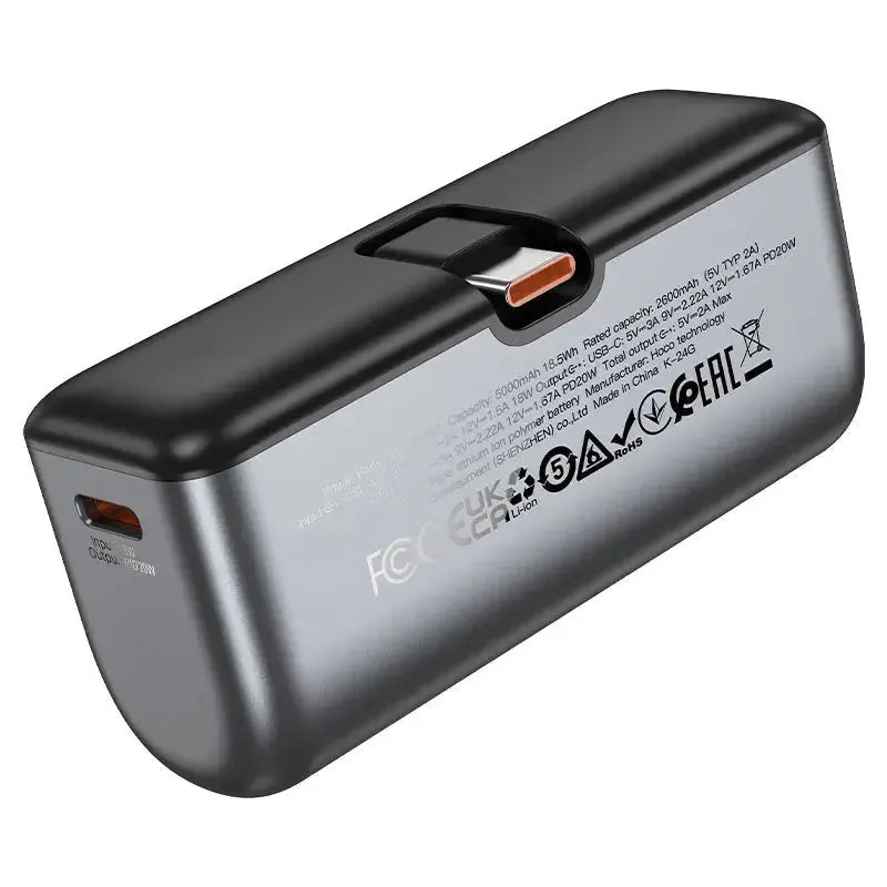 Hoco Q31 PD20W Pocket Capsule Power Bank Type-C 5000mAh Black