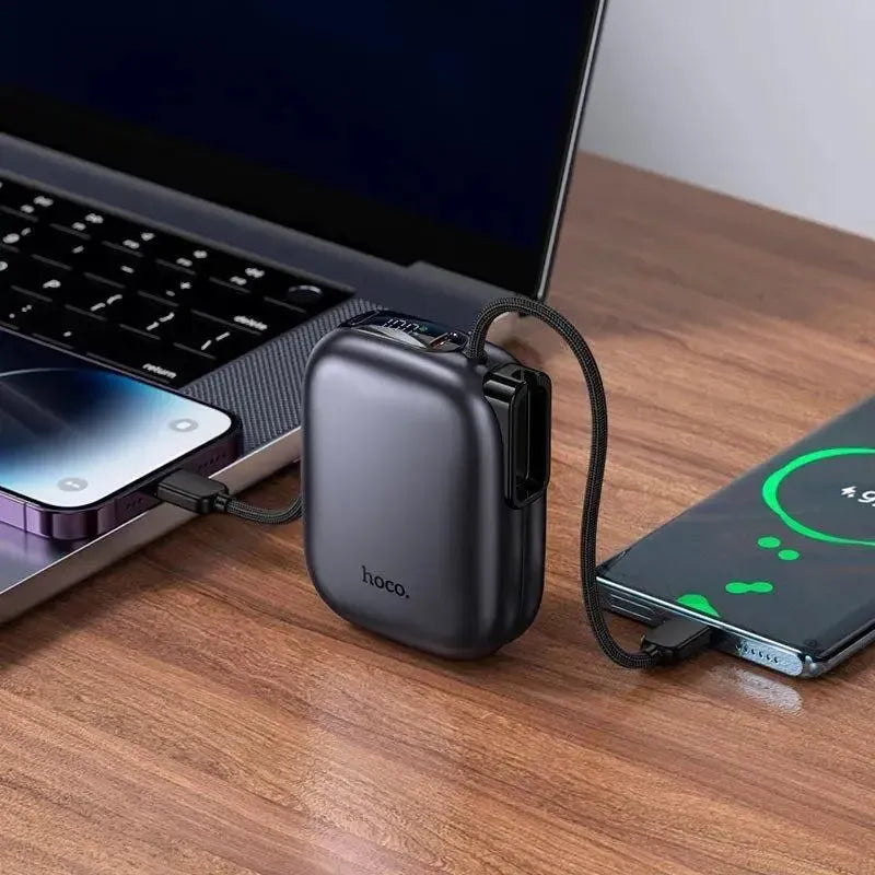 Hoco Q49 Peak PD20W Power Bank With iP & Type-C Cable 10000mAh CCC Gray