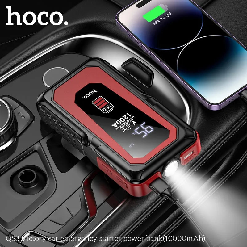 Hoco QS3 Victory Car Emergency Jump Starter Power Bank 10000mAh Black