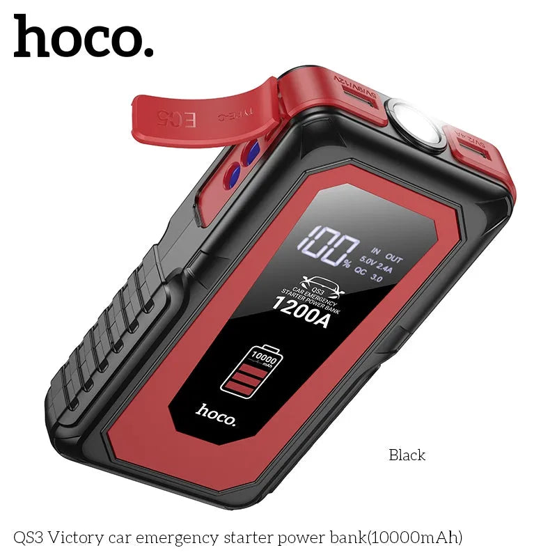 Hoco QS3 Victory Car Emergency Jump Starter Power Bank 10000mAh Black